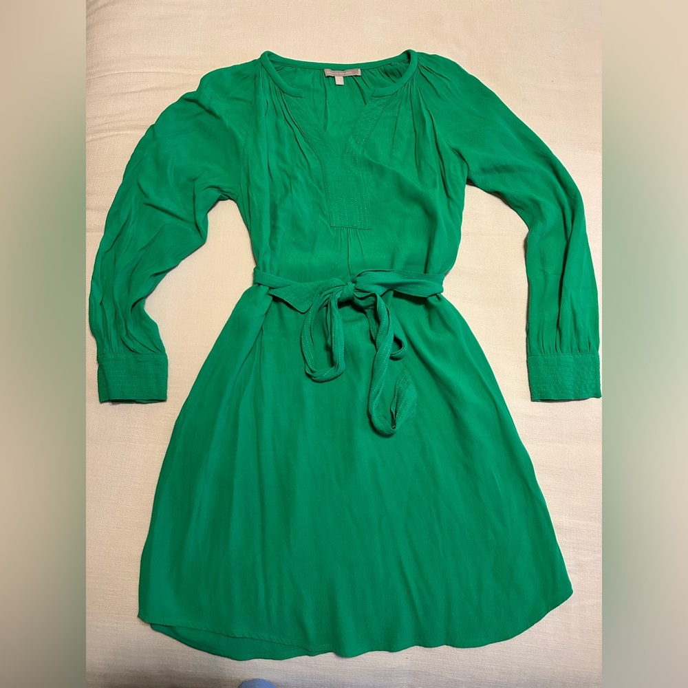 Banana Republic Vibrant Green Long Sleeve Dress